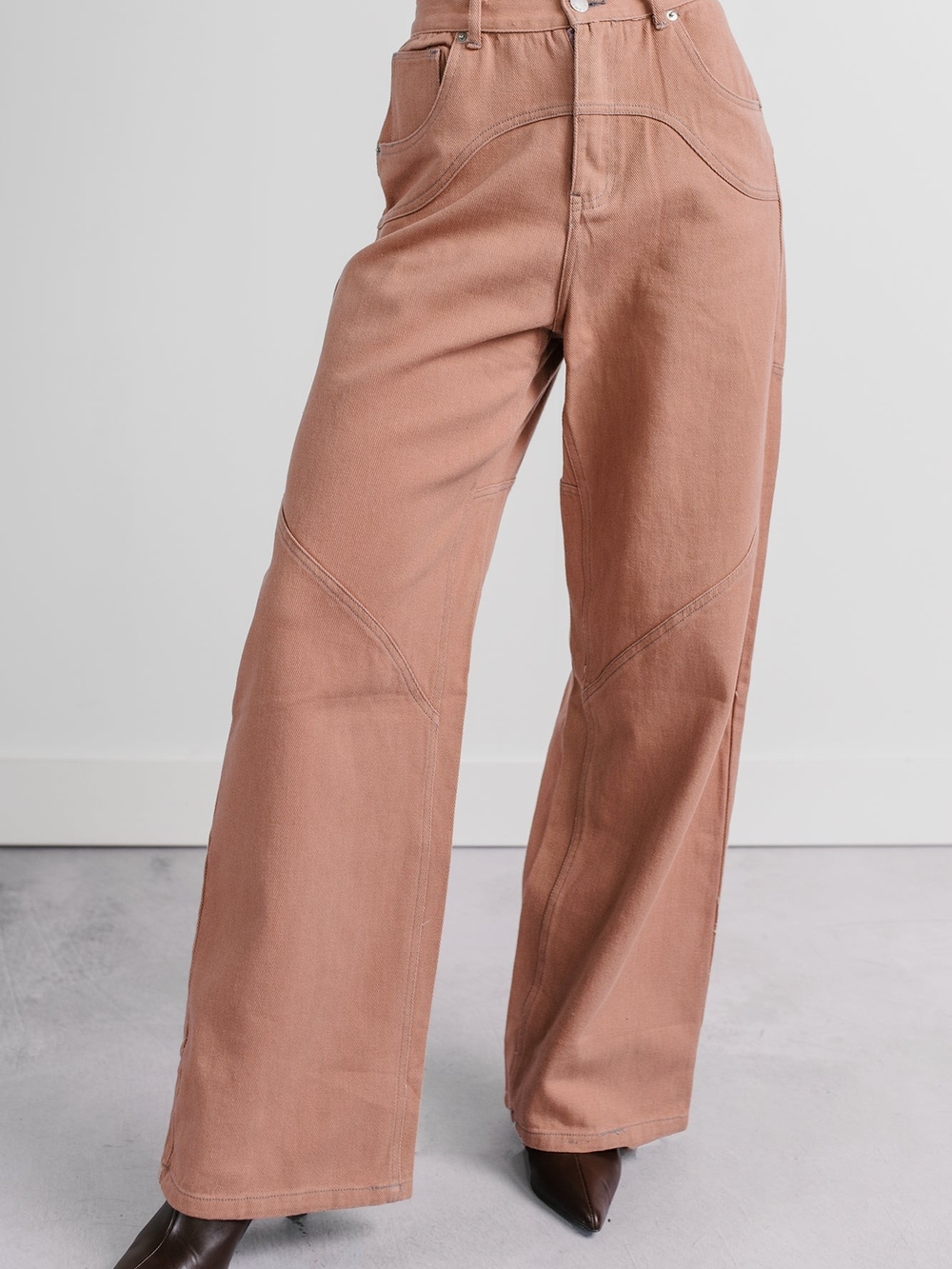 Emory park Wide-Leg High-Rise Jeans in Dusty Mauve